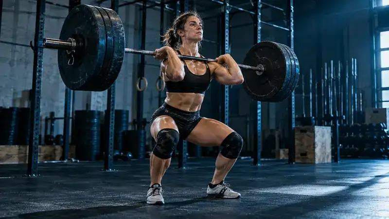 Atleta entrenando con barra en un box de CrossFit